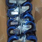 150kg Capacity 100x33mm European Soft Blue Wheels Swivel Elastic Rubber Caster Wheels Wholesales