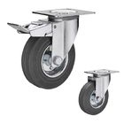 200x50mm 440lbs Loading Rubber Casters With Threaded Stem