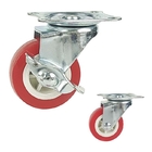 1.5 Inch Red Wheels Light Duty PVC Fixed Caster Wheels For Small Trolleys Lightweight OEM