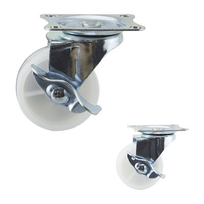 2 Inch Solid Wheel Light Duty Casters Plastic Swivel Small Size Caster Wheels With Brake Supplys