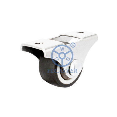1 Inch Brown TPR Silent Non Swivel Rigid Casters For Draws Under Bed