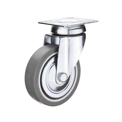 Light Duty Thermoplastic Rubber Caster Wheels 4 Inch Diameter Swivel TPR Casters