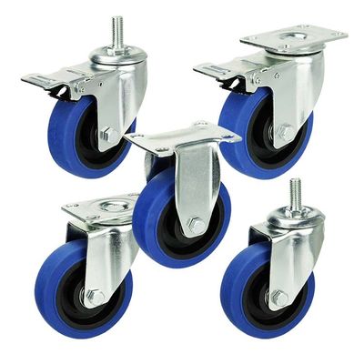 80kg Capacity 3 Inch Swivel Caster Wheels , TPR Quiet Caster Wheels