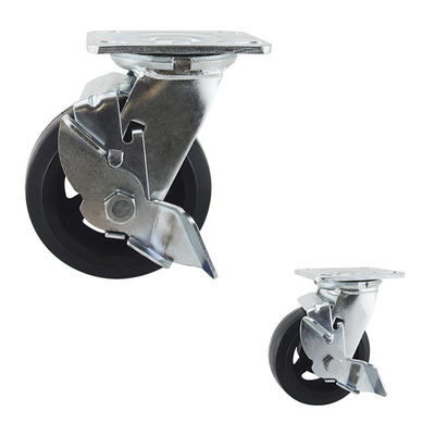 5"X2" Swivel Side Lock Iron Rubber Heavy Duty Casters