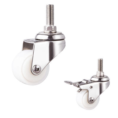 40mm 30kg Capacity Stainless Steel Fixed Plate  Nylon Trolley Wheel Caster