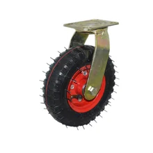 90mm Rubber Threaded Stem Ball Bearing Trolley Cart Wheels