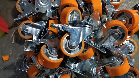 Heavy Duty Trolley Casters With Swivel / Rigid / Locking Mount