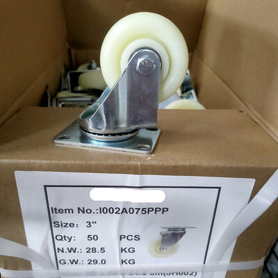 Ruedas giratorias de goma azul con carcasa de acero, perfectas para almacenes y equipos que necesitan ruedas giratorias duraderas