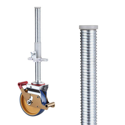 Ruedas de andamios ajustables de PU de 125 mm, 300 kg de capacidad.