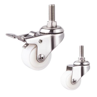40mm 30kg Capacity Stainless Steel Fixed Plate  Nylon Trolley Wheel Caster