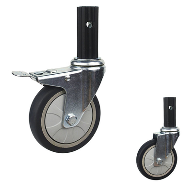 4" Square Stem Silent Food Cart Service Cart Casters Dust Resistant Trolley Wheels Heavy Duty Wholesale